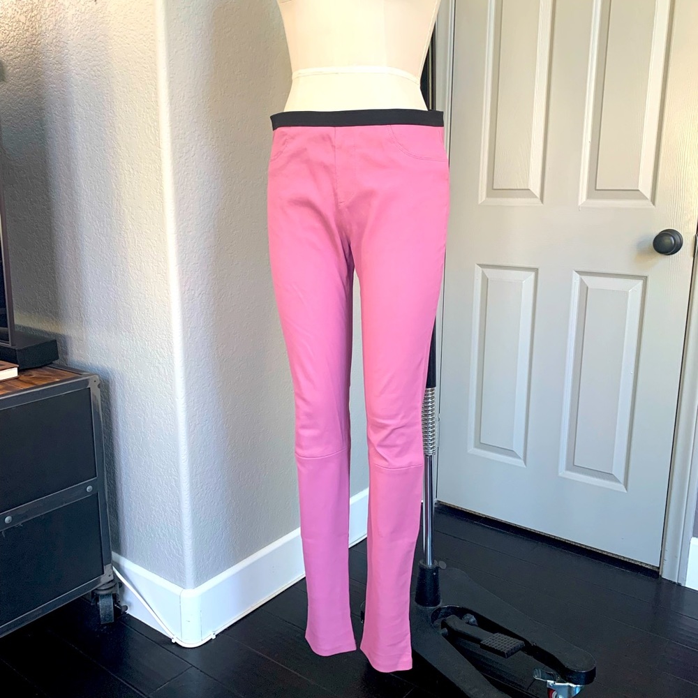 Helmut Lang Pink Lamb Leather Pants. Sz 12